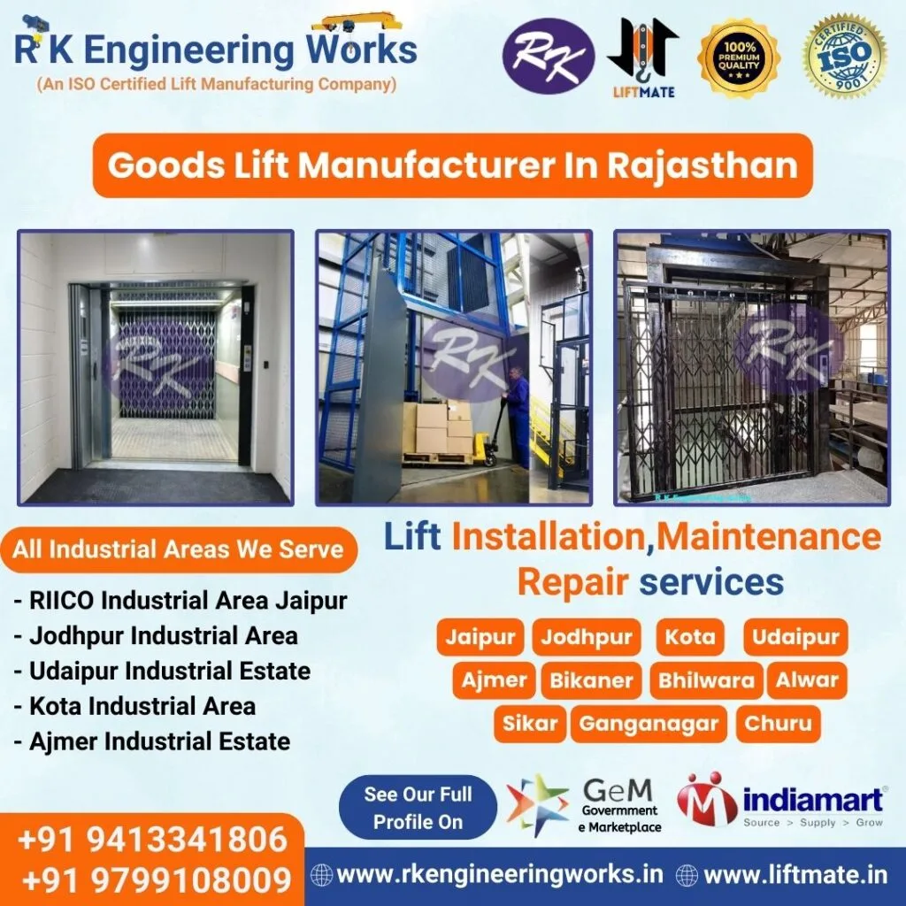 R K Engineering Works stands as a leading Goods Lift Manufacturer in Rajasthan.